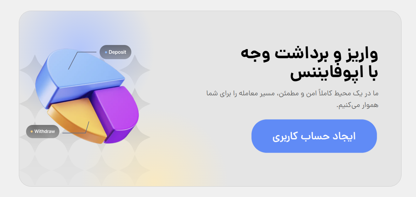 روش های واریز و برداشت در اپوفایننس